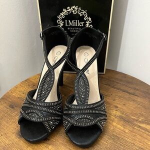 I. Miller Black Rhinestone Heels – New (See Size Note)